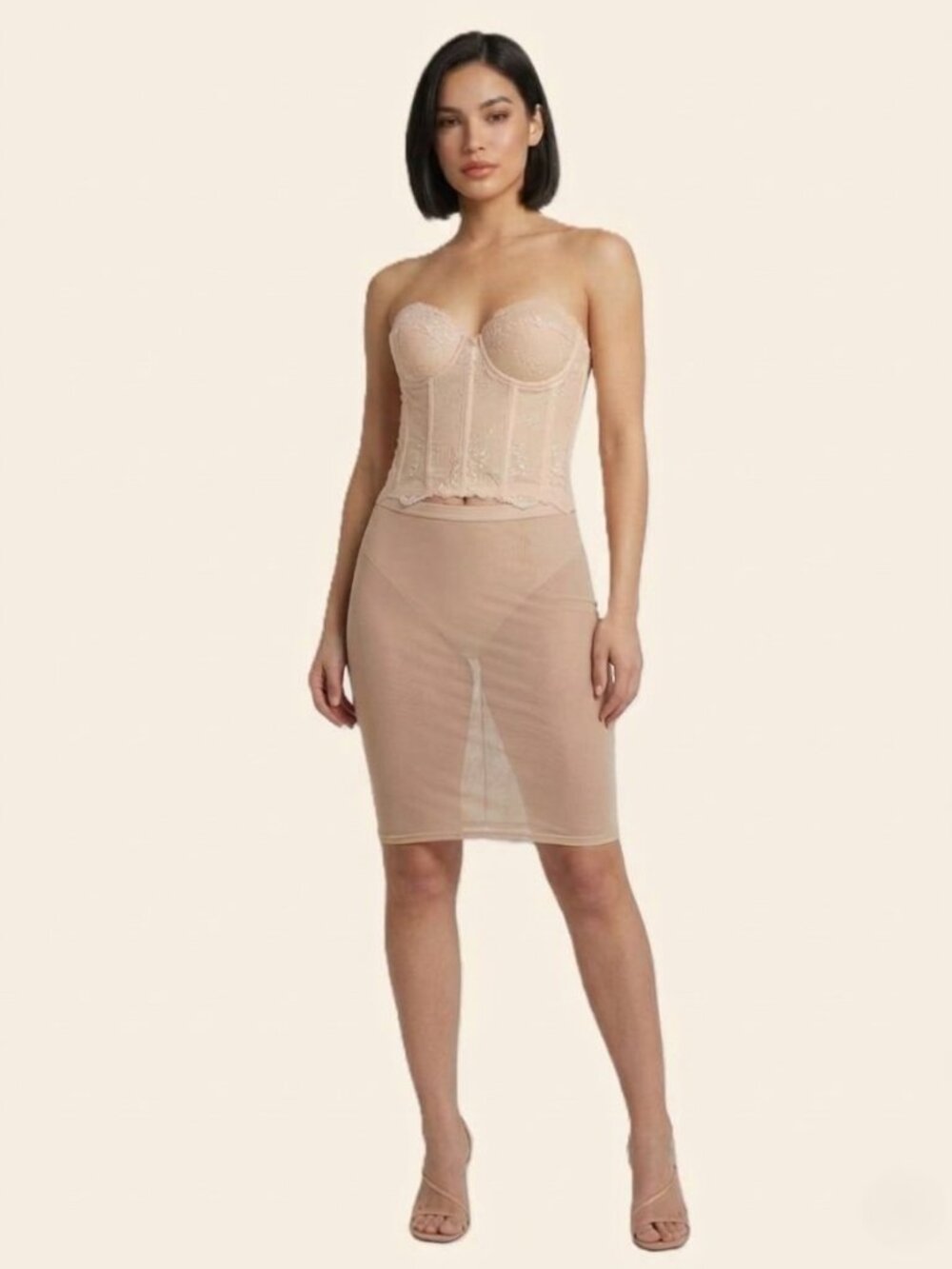 NWT Dominique Colette Lace Low Back Corset Strapless Bra 32A